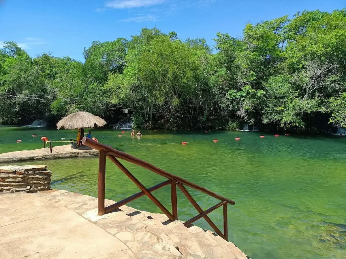 River beach with shade and shallow water near Bonito, MS
