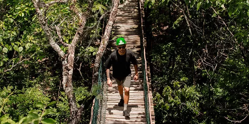 São Miguel Caves, Bonito MS: a cave, a canopy bridge and a short trail